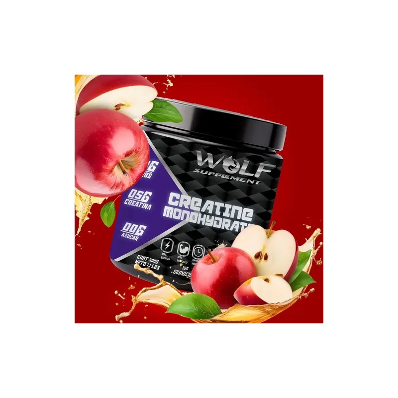 Creatina Monohidratada 500g Wolf En Polvo Varios Sabores