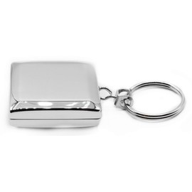 Retractable Keychain With Belt Clip Key Ring (28" Steel Chain Cord), Square, Regular
