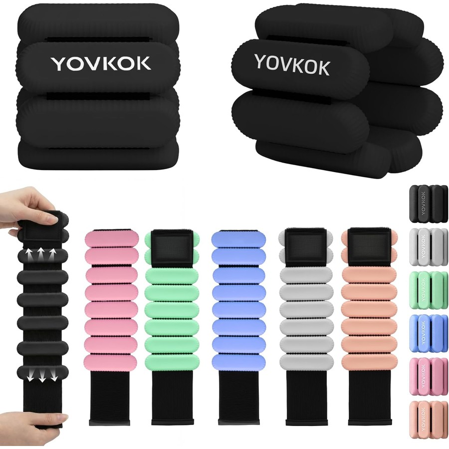 Silicone Wrist and Ankle Weights, Adjustable Wearable Weights for Walking, Yoga, Pilates and Strength Training
