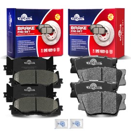 YXPCARS Front and Rear Ceramic Disc Brake Pads Set Replacement for Le-xus Es300H 2013-2018 Es350 2007-2018, for Toyo-ta Camry 2007-2017 Avalon 2008 2009 2010 2011 2012 2013 2014 2015 2016 2017 2018