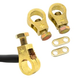 Yourkar 2 PCS Car Battery Terminal Connector Clamps, Positive & Negative Battery Cable Terminal Connector, Top Post Battery Terminals Clamp Set for Auto Boat RV, Car Accessories