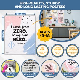 Decorably 16 Math Posters for Classroom - 11x14in Fun Math Posters for Middle School, Math Poster, High School Math Posters High School, Math Posters for High School Math Classroom Decor