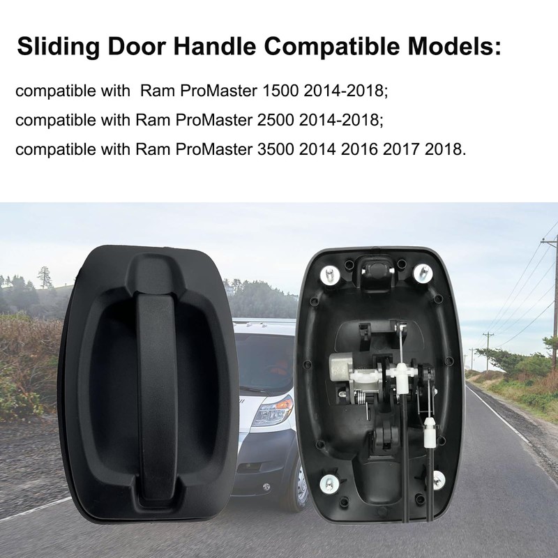 Bledtax 5RK14JXWAB Sliding Door Handle with Cable,Compatible with Promaster 2014-2018