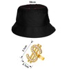 Wmzjnljy 4pcs Hip Hop Costume Kit 80s/90s Rapper Accessories,Bucket Hat,Gold