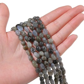 BEADIA - abalorio de piedra de espectrolita irregulares naturales para hacer joyas, 5-8 mm, 38 cm