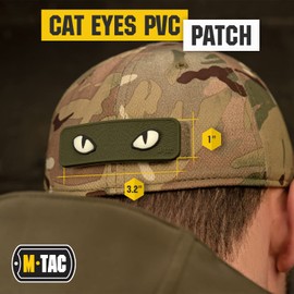 M-Tac Cat Eyes Moral Patch - Tactical Patch - Hook Fasteners (Olive Green)