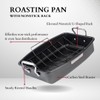 HAPPIELS 17 x 13 inch Roasting Pan with Rack, 20-25