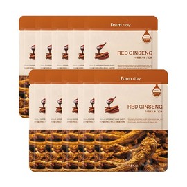 Farmstay Visible Difference Mask Pack Red Ginseng 10 Sheets / 비저블 디퍼런스 마스크팩 홍삼 10매