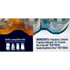 Glade Scented Oil Refills - 5 Sky & Sea Salt + 4 Sunshine Citrus + 1 Warmer