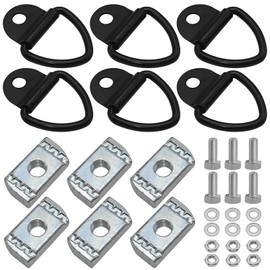 6 Sets Truck Bed Rail Bolts Nuts Cargo D-Rings Tie Down Mount Kit Fits for Nissan Frontier Titan with Utili Track Bed Rail System