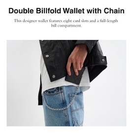 COACH Men's Billfold Wallet with Chain Canvas, Charcoal Signature, One Size