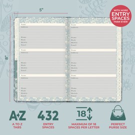 Boxclever Press Small Address Book with Over 400 Spaces. Hardcover Address Book with Alphabetical Tabs, Pocket, Change of Address Labels. Stunning Address Books - 8 x 5''