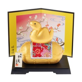 Seto Pottery Sha 2025 Zodiac Figurine Figurine Compact Snake, Snake, New Year Decoration, Bale Riding, Crepe Fukumi, Middle Shoho Kiln 116