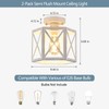 XSDeTu 2 Pack White Semi Flush Mount Ceiling Light, Modern