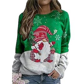 SUPEYA Christmas Gnome Sweatshirt Women: Santa Claus Sweatshirt Xmas Snow Graphic Tee Funny Holiday Pullover Tops