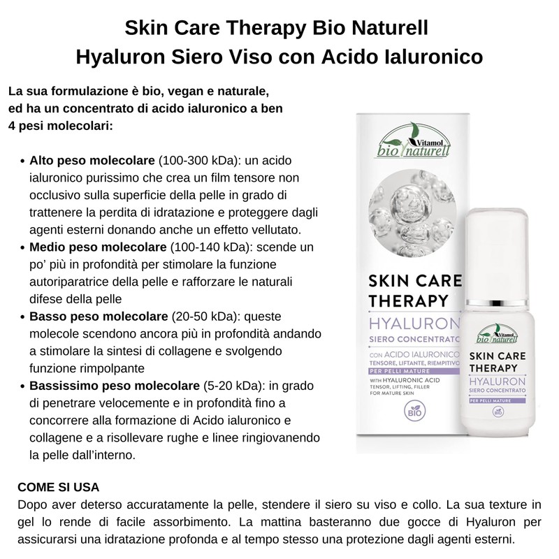 Vitamol Bio Naturell Concentrated Face Serum with Hyaluronic Acid for