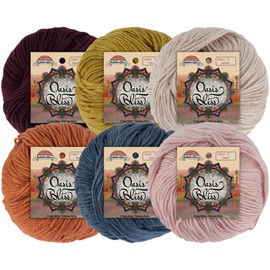 JubileeYarn Oasis Bliss Yarn - 25g/Ball Baby Weight Acrylic Blend - Brahma - 6 Balls