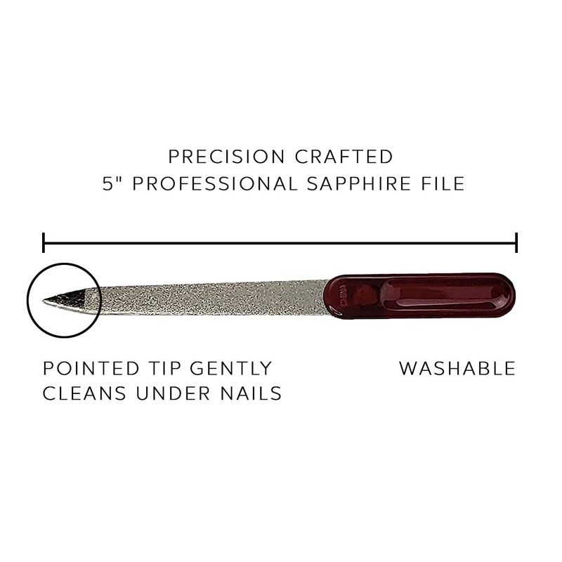 Professional Double Sided Sapphire Nail File Manicure Pedicure Finger &