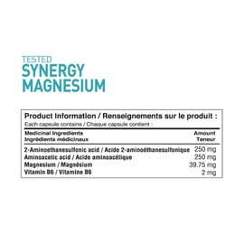 Tested Nutrition Synergy Magnesium Capsules | High Potency & Bioavailable Magnesium & Vitamin B6 | Bone & Teeth Supplement, Muscular Function, Energy Metabolism (90 Capsules)