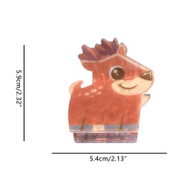 Funny Cartoon Sika Hair Clip,Acrylic Hair Clip,Small Claw Clip for Women,Brown, 1 Count (Pack of 1)