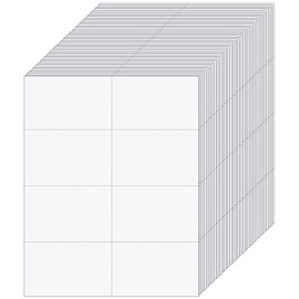 Lincia 200 Sheets 8-1/2" x 11" Blank Perforated Cards 8 up Per Page Business Cards Compatible with Laser Ink Jet Printer white Perforated Paper Cardstock (1600 Cards - 125# Tag)