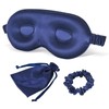 Euatiwal Sleeping Sets Includes Silk Sleep Mask,Silk Scrunchies,Contoured Cup Eye