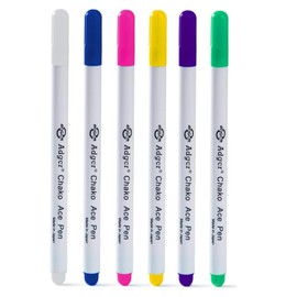 Water Erasable Fabric Marking Pens, 6 Colours Water Erasable Fabric Markers for Sewing Supplies Sewing Accessories Sewing Gifts Quilting Gifts Embroidery Supplies, Tailors Chalk Alternative