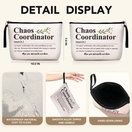 Hanamiya Na Chaos Coordinator Definition Makeup Bag Appreciation Chaos Coordinator Gifts for Women Boss Coworker Teacher Manager Mom Cosmetic Bag Zipper Pouch Bag Travel Toiletry Bag for Christmas
