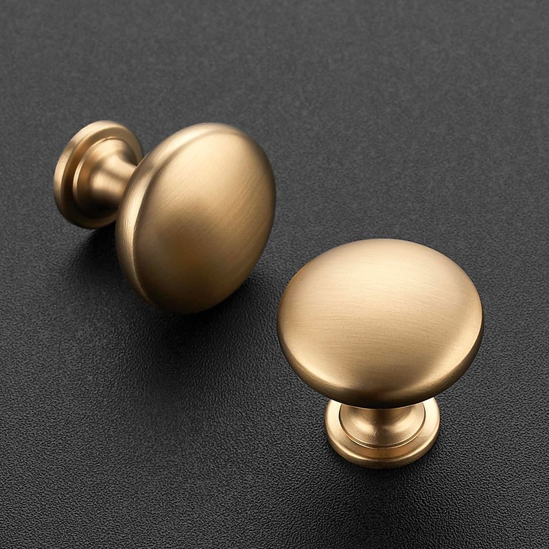 JOY DECOR 25 Pack Champagne Bronze Cabinet Knobs 1-1/6 Inch