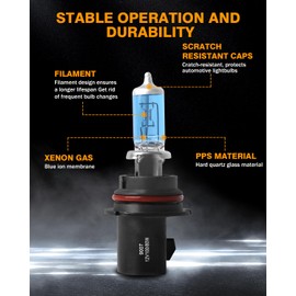 NSDXCT Fit For Lincoln Navigator 1998 1999 2000 2001 2002 Halogen Headlight Bulbs 9007 High/Low Beam + 880 Fog Light Car Replacement Bulb Combo, Super Bright 5000K Plug and Play