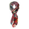 PANTONIGHT Long Chiffon Sheer Scarf Flowers Patchwork Printed Lightweight Scarf