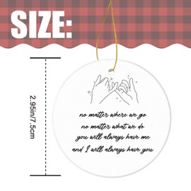 Friend Gifts for Women,Sister,Family,No Matter Where We Go,Christmas Ornament Ceramic Keepsake