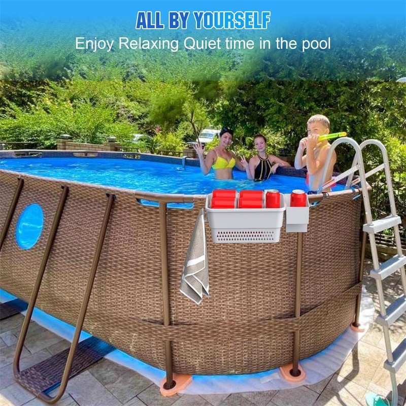 PFCTART Hanging Cup Holder Organizer Swimming Poolside Storage Basket 2