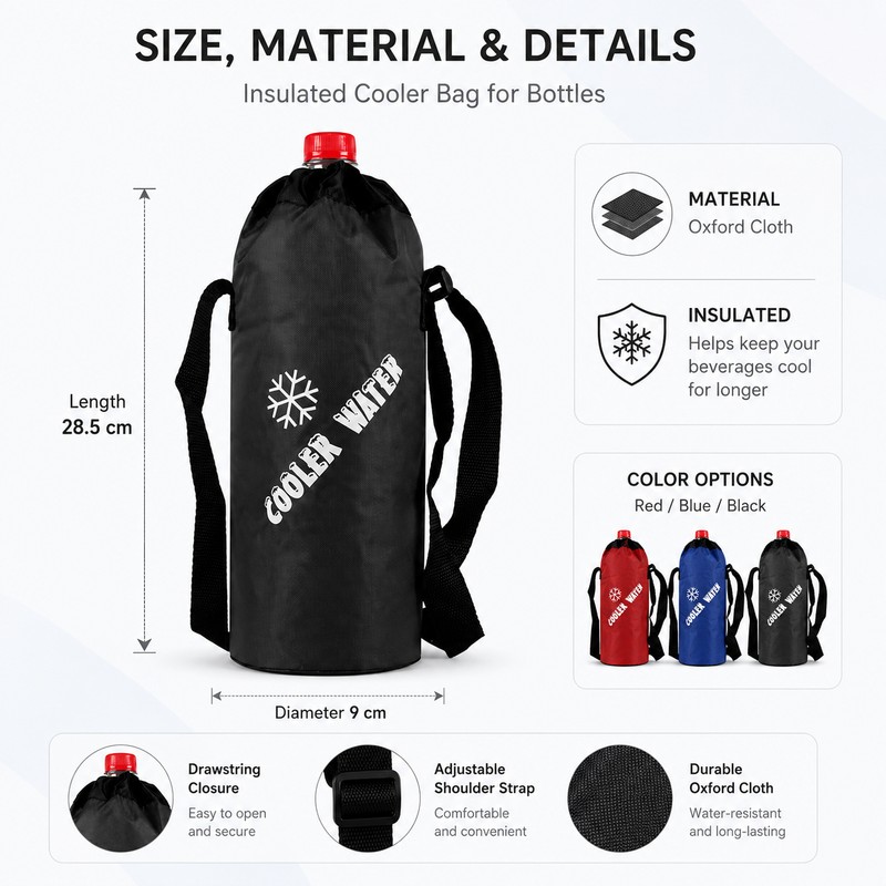 Insulated Water Bottle Bag for Travel & Outdoor Use –
