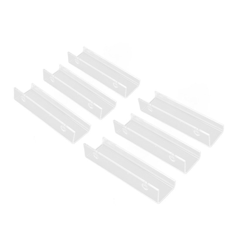 6 Pcs Acrylic Record Shelf Wall Mounted Clear Vinyl Record