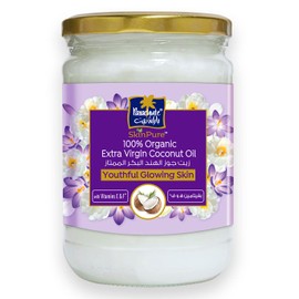 Parachute Advansed SkinPure 100% Organic Extra Virgin Coconut Oil with Vitamin E & F |Face & Body Oil Moisturizer| For Youthful, Glowing Skin| Evens Skin Tone| Cold Pressed | 6.7 fl.oz | Glass Jar