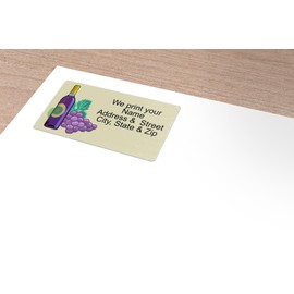 Stonehouse Collection | Wine and Grapes Return Address Labels | Wine Themed Return Address Stickers (Bottle with Grapes)