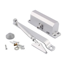Hydraulic Door Closer, Automatic Adjustable Hydraulic Door Closer with Mounting Plate for House and Apartment Doors, Door Width 600-1200 mm, Door Weight 25-35 kg