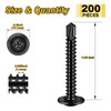 Mywish 200Pcs #8×1-1/4" Black Self Tapping Screws for Metal, 410