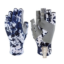 BRILISLE Fishing Gloves with Sun Protection, Uv Protection Silicone Anti-Slip Comfortable and Breathable Fishing Gloves Black S-M