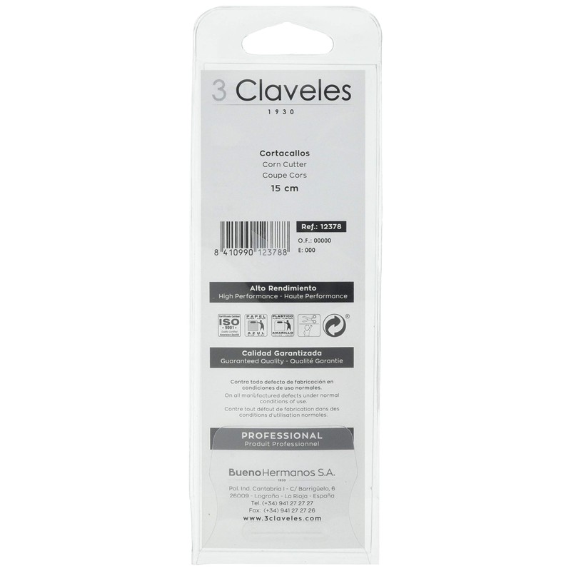 3 Claveles 12378 Callus Rasp 15 cm Stainless Steel