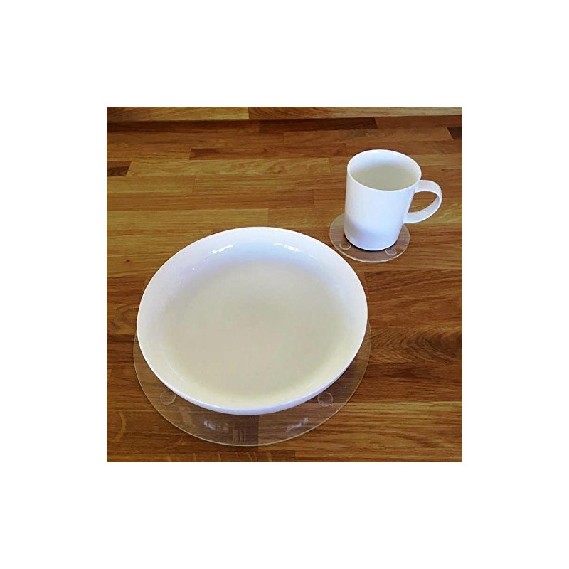 Round Placemat and Coaster Set - Clear - Set of