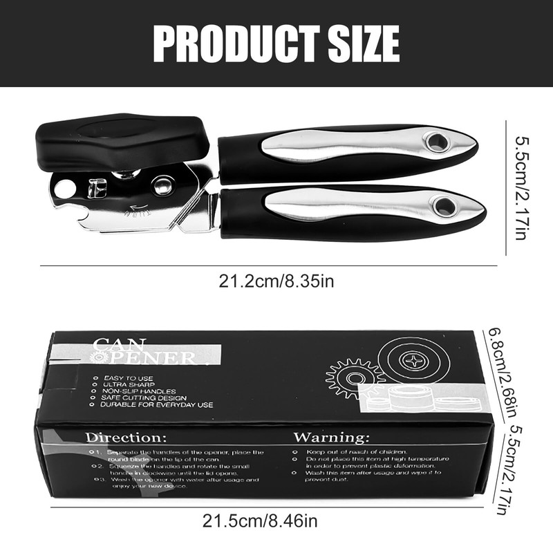 QIUWORE Tin Opener,Tin Openers for Arthritis Hands,Tin Openers That Work,Comes
