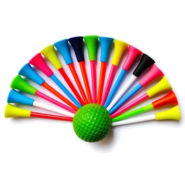 Golf Tees, Pack of 50 Rubber Golf Tees 83 mm (3-1/4 Inch) Golf Tees Plastic Long Plastic Mixed Colours Golf Tees for Golfer Golf Training, Golf Indoor Outdoor