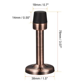 TA-VIGOR 2pcs 78mm Height Door Stopper Wall Mounted with Screws, Zinc Alloy Door Stop with Dampening Rubber Bumper for Rooms, Front Doors, Patios, Garages, Offices (Copper Tone)