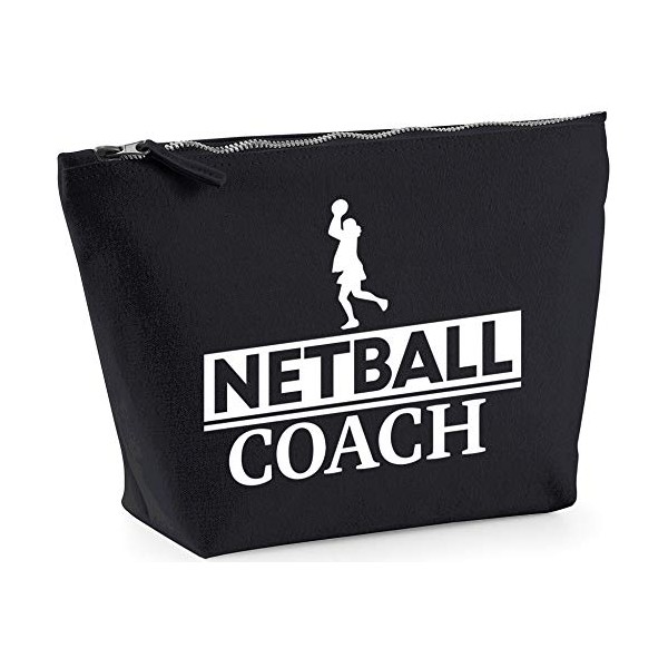 Hippowarehouse Netball Coach printed make up cosmetic wash bag 18x19x9cm