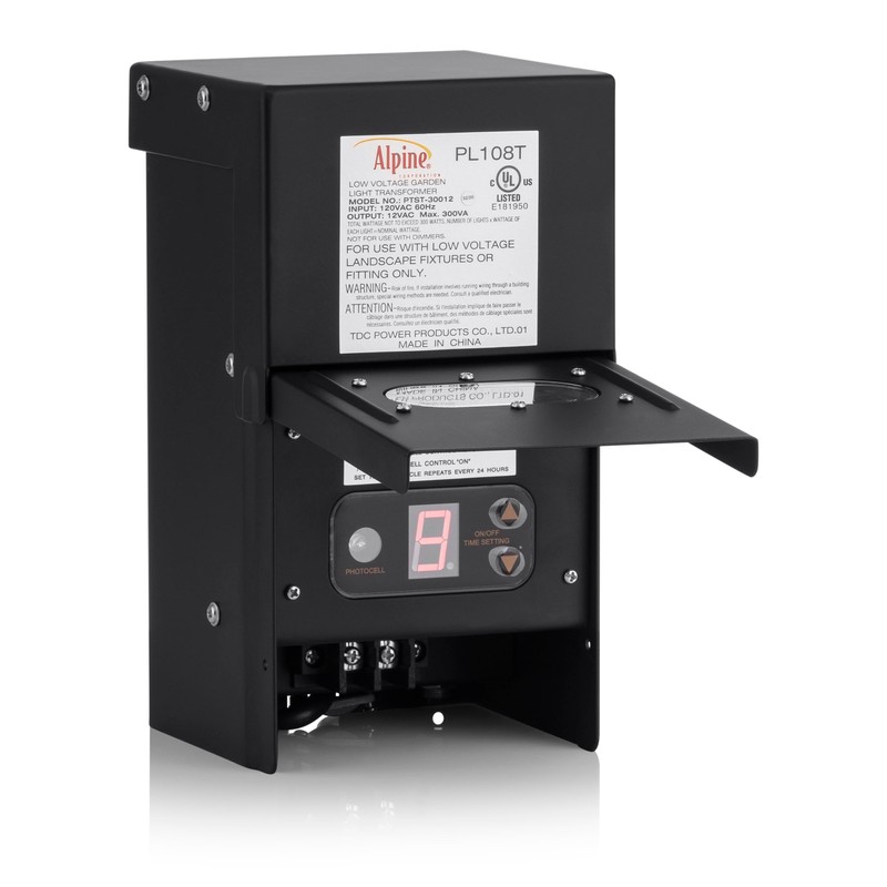 Alpine Corporation Outdoor 300 Watt Transformer with Photo Cell and