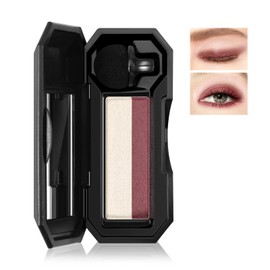 Boobeen 2 Color Eye Shadow, Portable Dual-Color Glitter Eyeshadow Palette Highly Pigmented Powder Eyeshadow Waterproof and Smooth Texture, Long Lasting For Eye Makeup