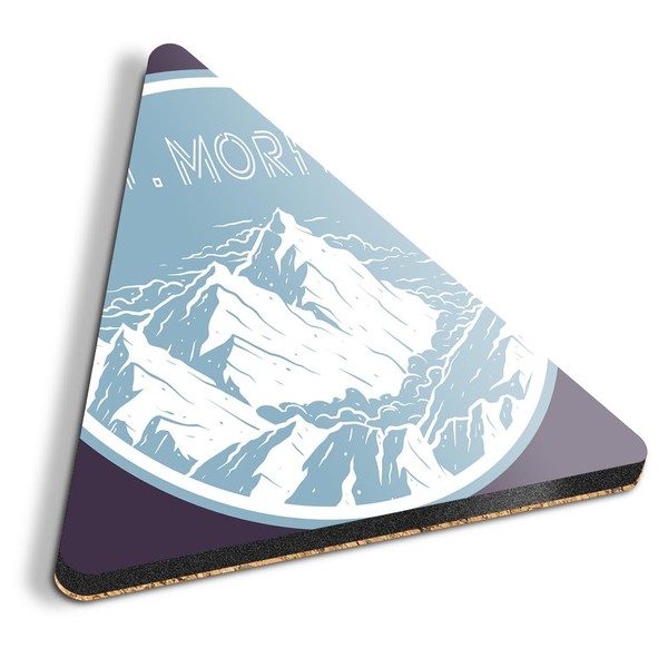 1 x Triangle Coaster - St Moritz Ski Switzerland Mountains