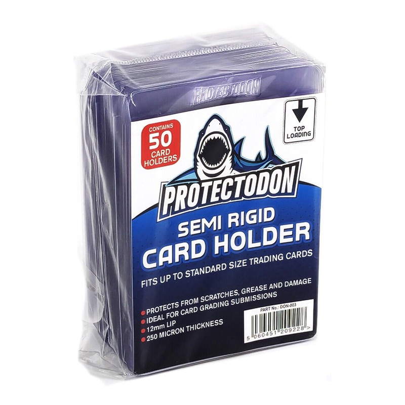 Protectodon Semi-Rigid Card Holders - Pack of 50 Protectors -